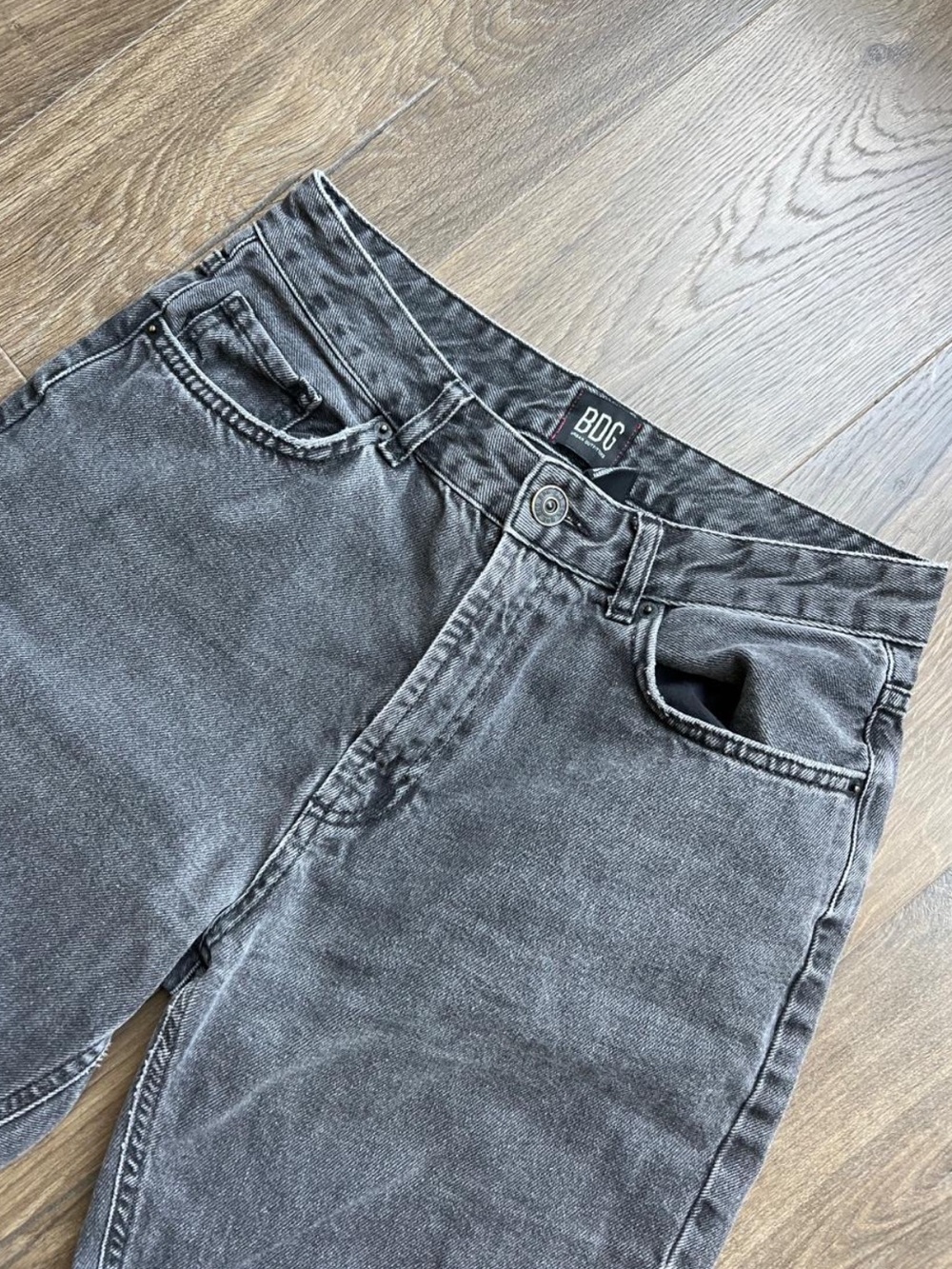 BDG Washed Black Denim Mom Jeans